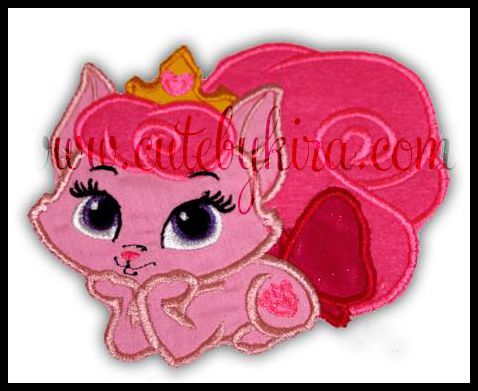 Beauty Cat Applique Embroidery Design