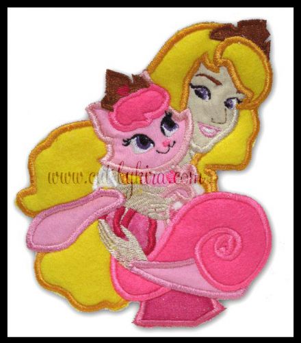 Sleeping Princess with Pet Applique Embroidery Design