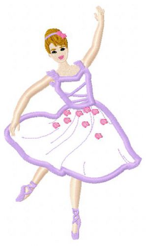 Ballerina Doll Applique Design