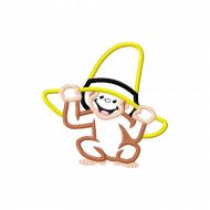 Monkey With Hat Applique Embroidery Design