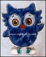 Blue Owl Applique/Fill Embroidery Design