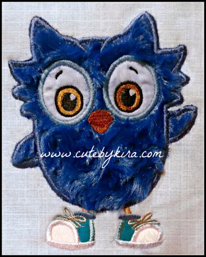 Blue Owl Applique/Fill Embroidery Design