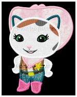 Sheriff Cat Applique Embroidery Design