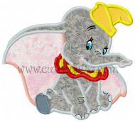 Flying Elephant Applique Embroidery Design