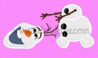 Cold Snowman No Head Applique Embroidery Design
