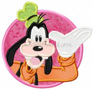 Goofy Circle Applique Embroidery Design