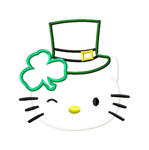 Irish Kitty Applique Design