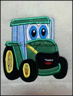 Friendly Tractor Applique Embroidery Design