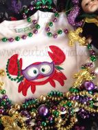 Mardi Gras Crab Applique Embroidery