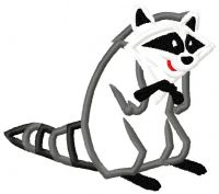 Racoon Applique Embroidery Design