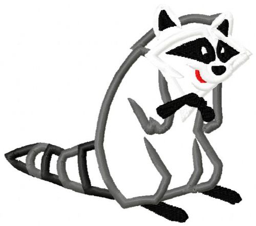Racoon Applique Embroidery Design