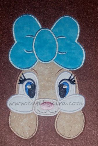 Bunny with Bow Applique Embroidery Design