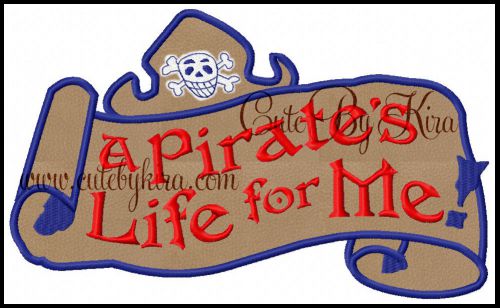 Pirates Life Applique Embroidery Design