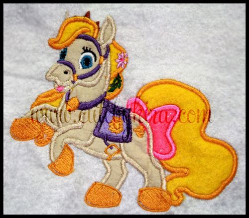 Rapunzel Pet Horse Applique Embroidery Design
