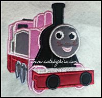 Pink Train Girl Applique Design