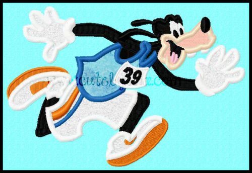 Run Doggy Applique Embroidery Design