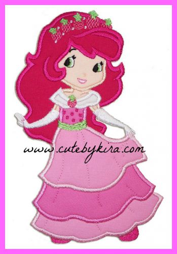Strawberry Princess Applique Embroidery Design