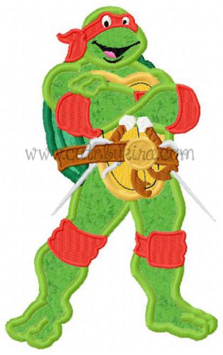 Turtle Teen Applique Embroidery Design