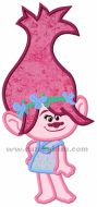 Pink Troll Girl Applique Embroidery Design
