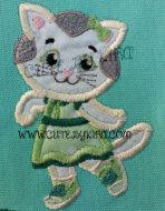 Kitty Girl Applique Embroidery Design