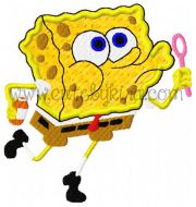 Sponge Guy Square Applique Embroidery Design