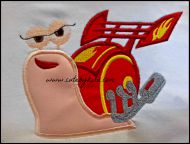 Fast Snail Girl Applique Embroidery Design